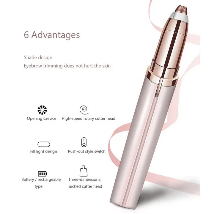Women Electric Eyebrow Face Hair Remover Facial Trimmer Painless Razor Epilator
