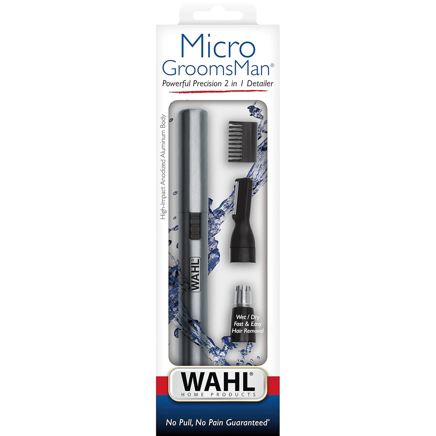Micro Groomsman Battery Personal Trimmer for Hygienic Grooming with Rinseable, I