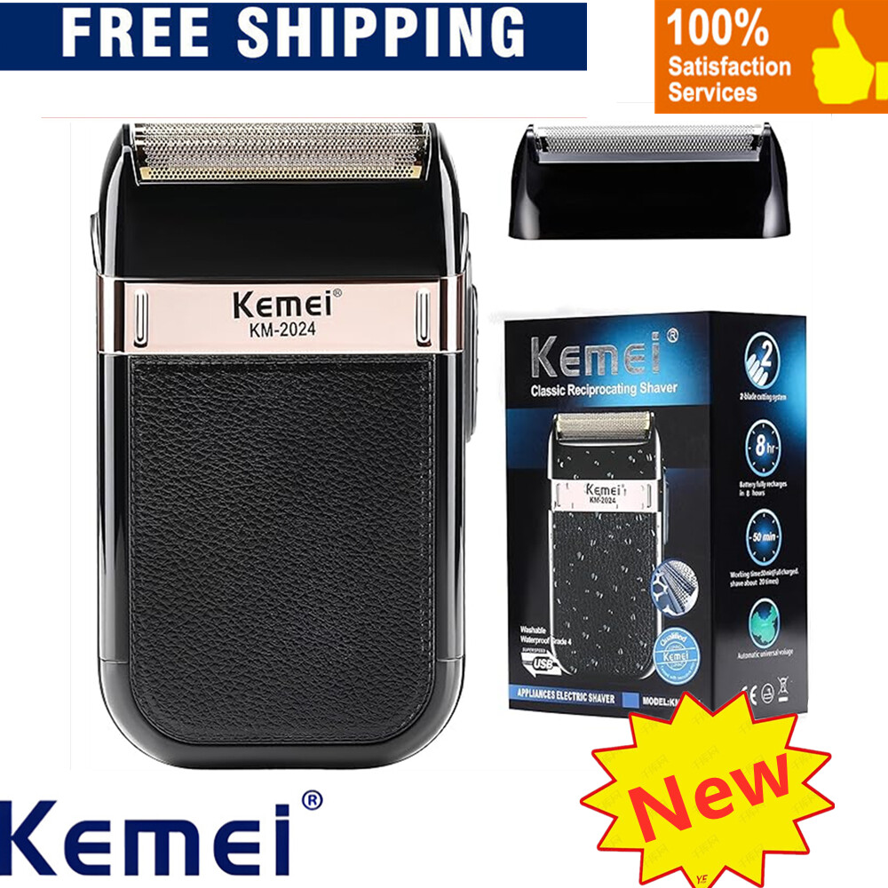 Men’s Electric Shaver Trimmer Razor Kemei 2024 Rechargeable Hair Beard Shaving