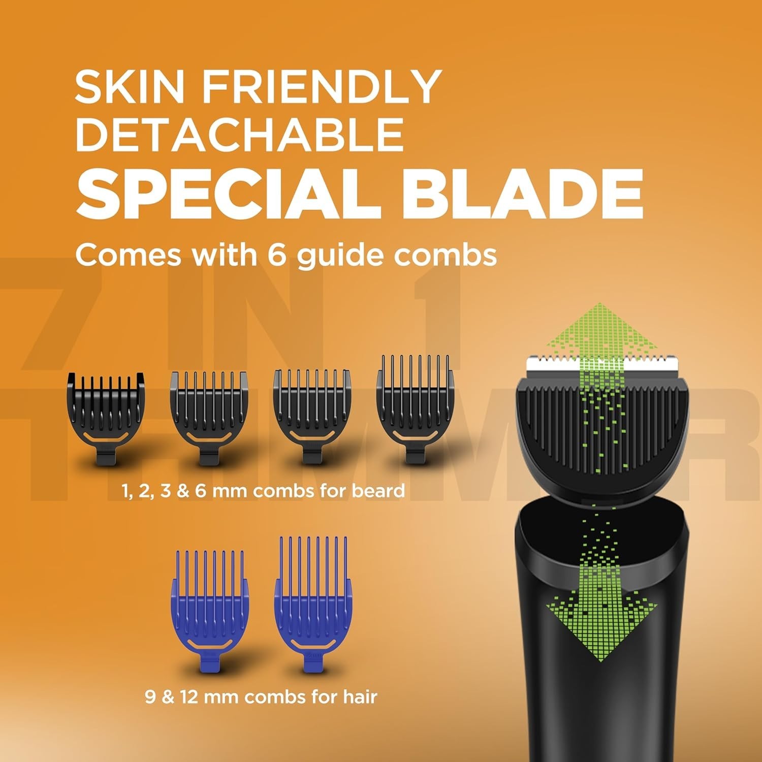 Havells Beard & Hair 7 in 1 Trimmer,BT6661,Black