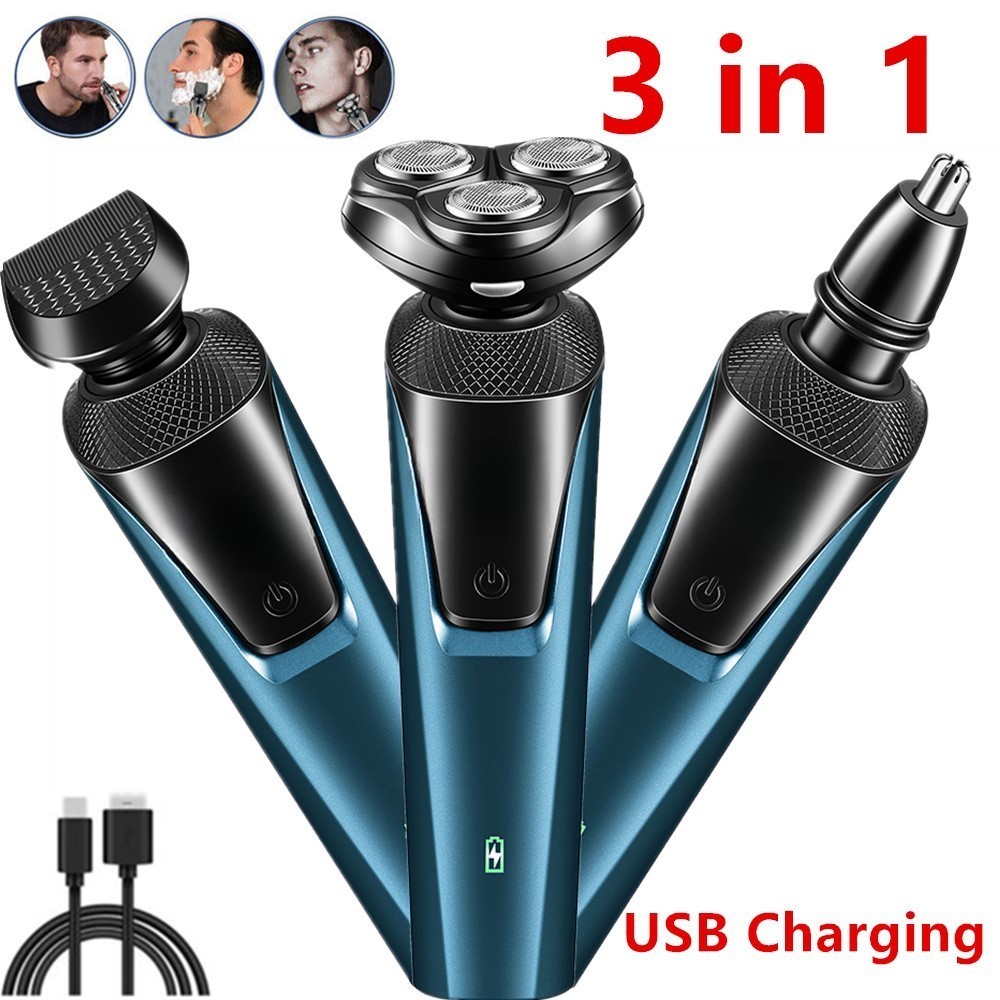 USB Rechargeable 3-In-1 Men’s Professional Multi-function Beard, nose,shave,ear
