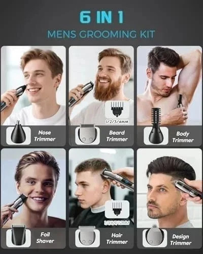 USA Stainless Steel Lithium Ion 2.0+ Beard Trimmer for Men, Electric Shaver