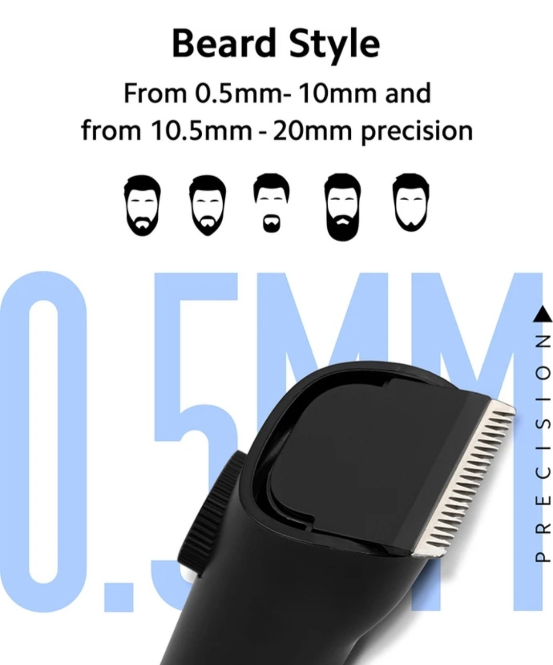 Xiaomi Electric Beard Trimmer for Men | 0.5mm Precision | 40 Length Settings