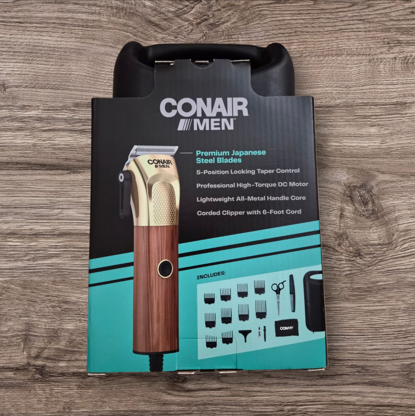Conair Men Performance Home Haircutting Kit 19pc HC6000W – Wood & Gold – NEW