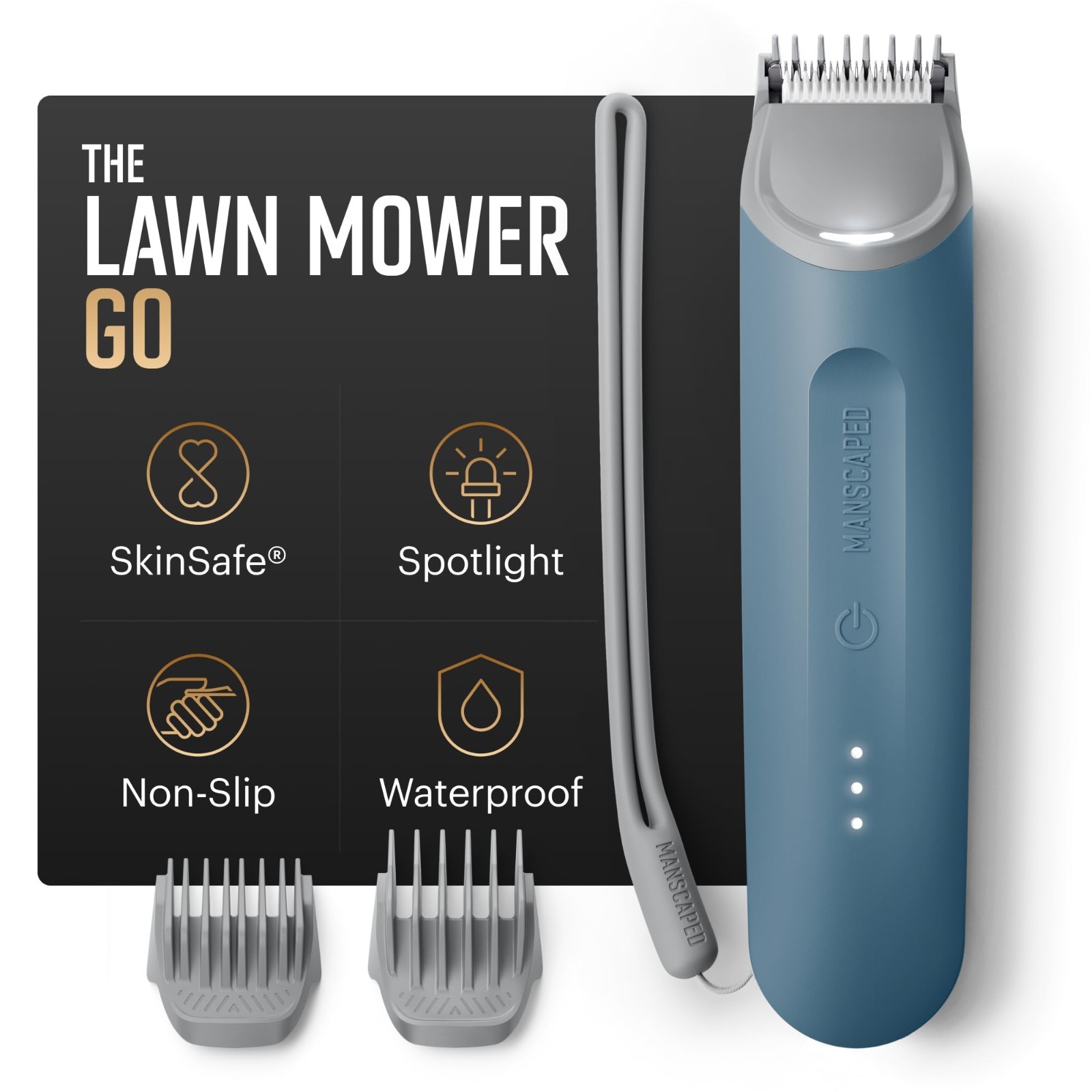 Waterproof Groin & Body Hair Trimmer – SkinSafe Blade, USB-C, 60 Min Runtime, 2