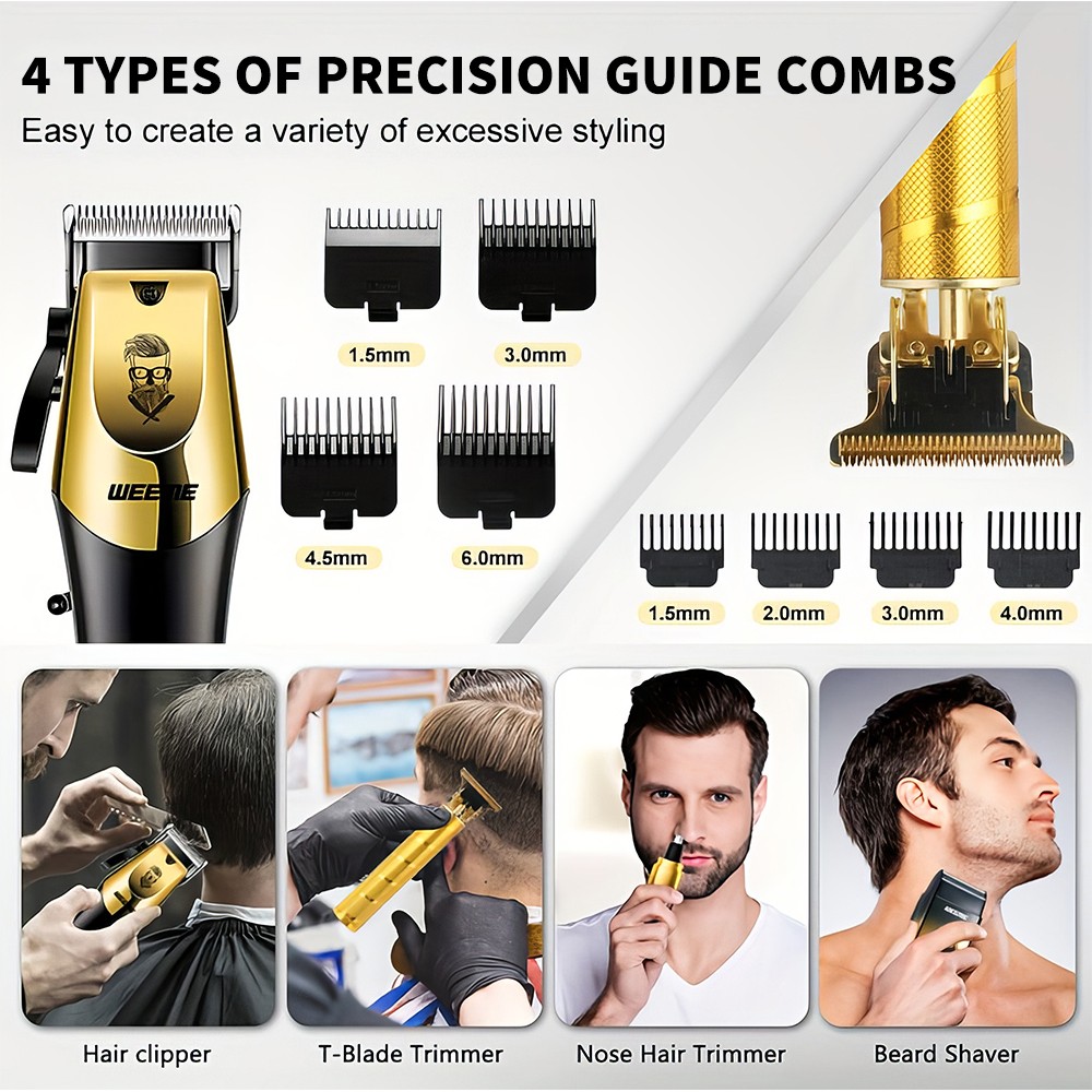4 in 1 Hair Clippers for Men Professional, Beard Trimmer Shavers Kits & Sets