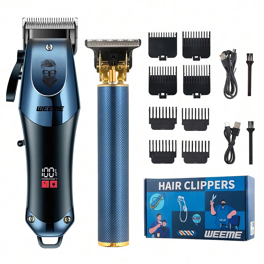 Men Hair Cutter Clipper Set lectric Cordless Trimmer Set Rechargeable For Barber