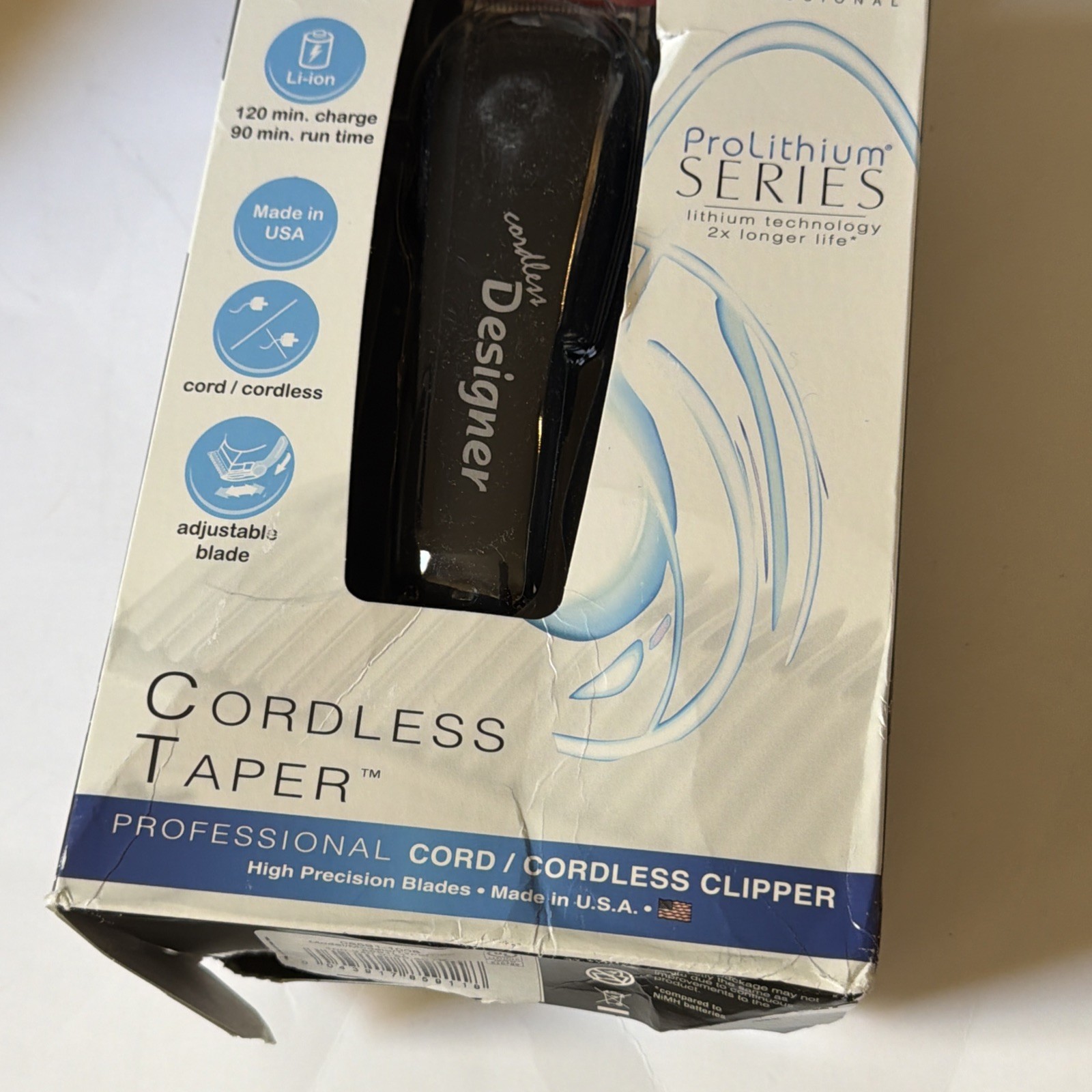 Wahl Cordless Designer Clipper Black 90 Minutes Run Time Includes 4 Guides 8591