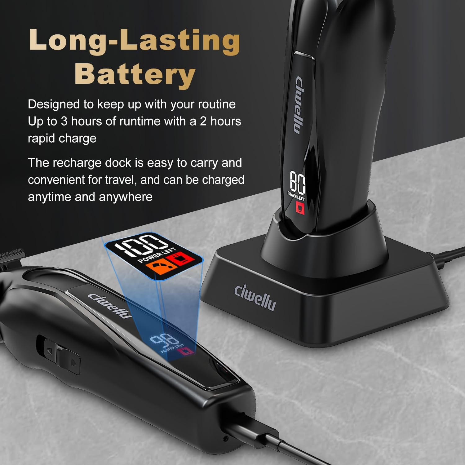ciwellu Hair Trimmer for Men, Professional Barber Liner & Beard Trimmer with …