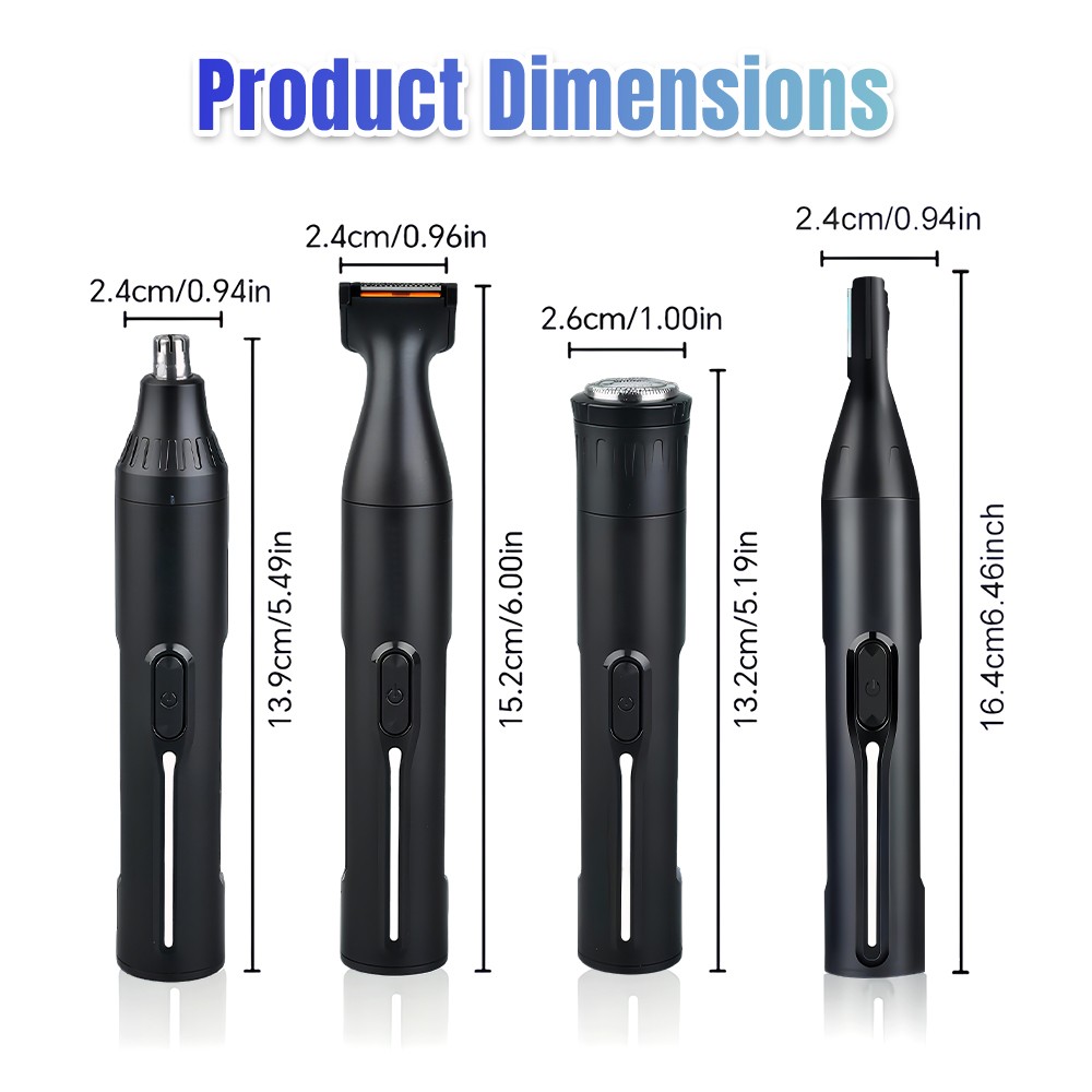 4in1 Electric Nose Ear Hair Trimmer Face Eyebrow Mustache Beard Shaver Clipper