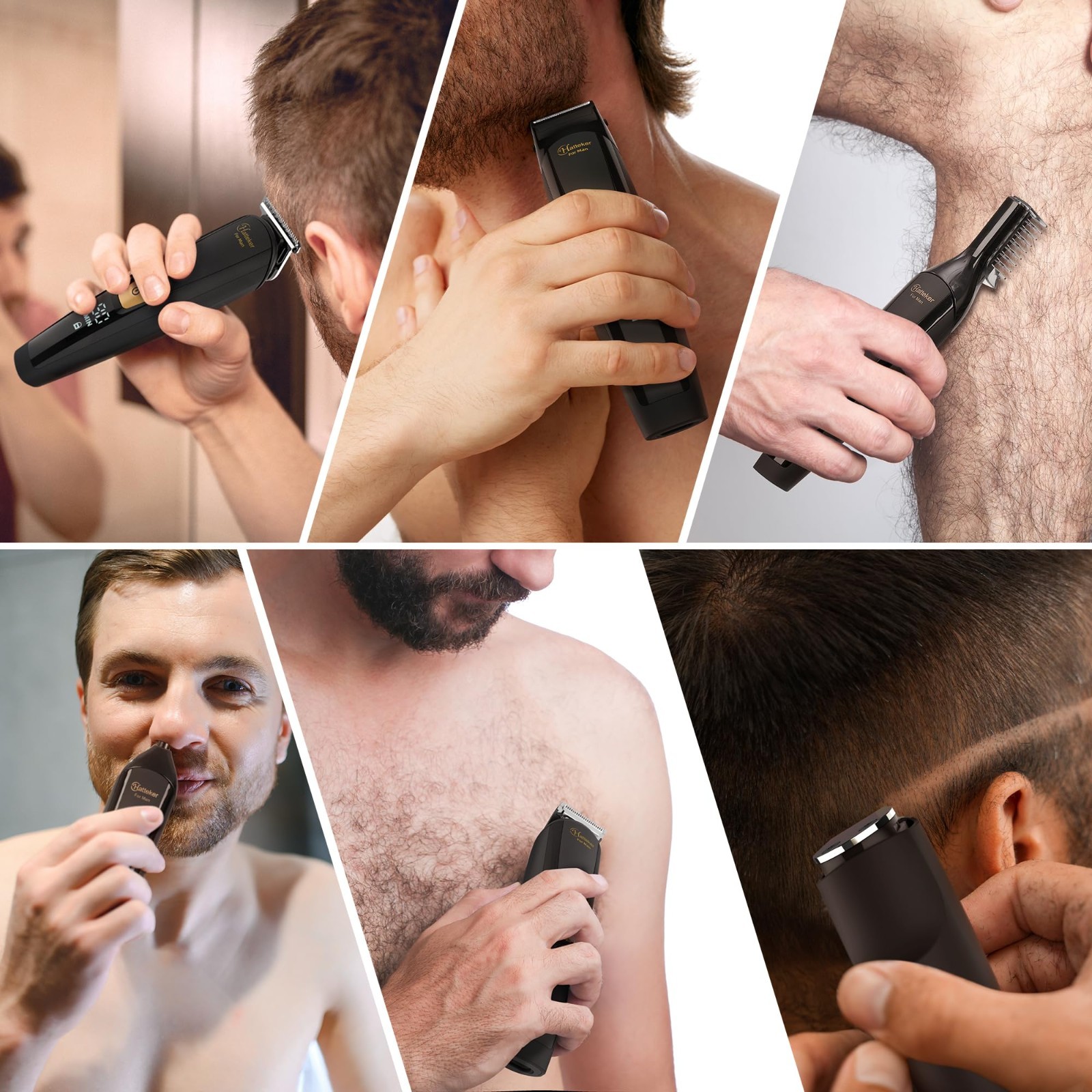 6-in-1 Waterproof Electric Grooming Kit for Men – Body Hair, Beard & Groin Trimm