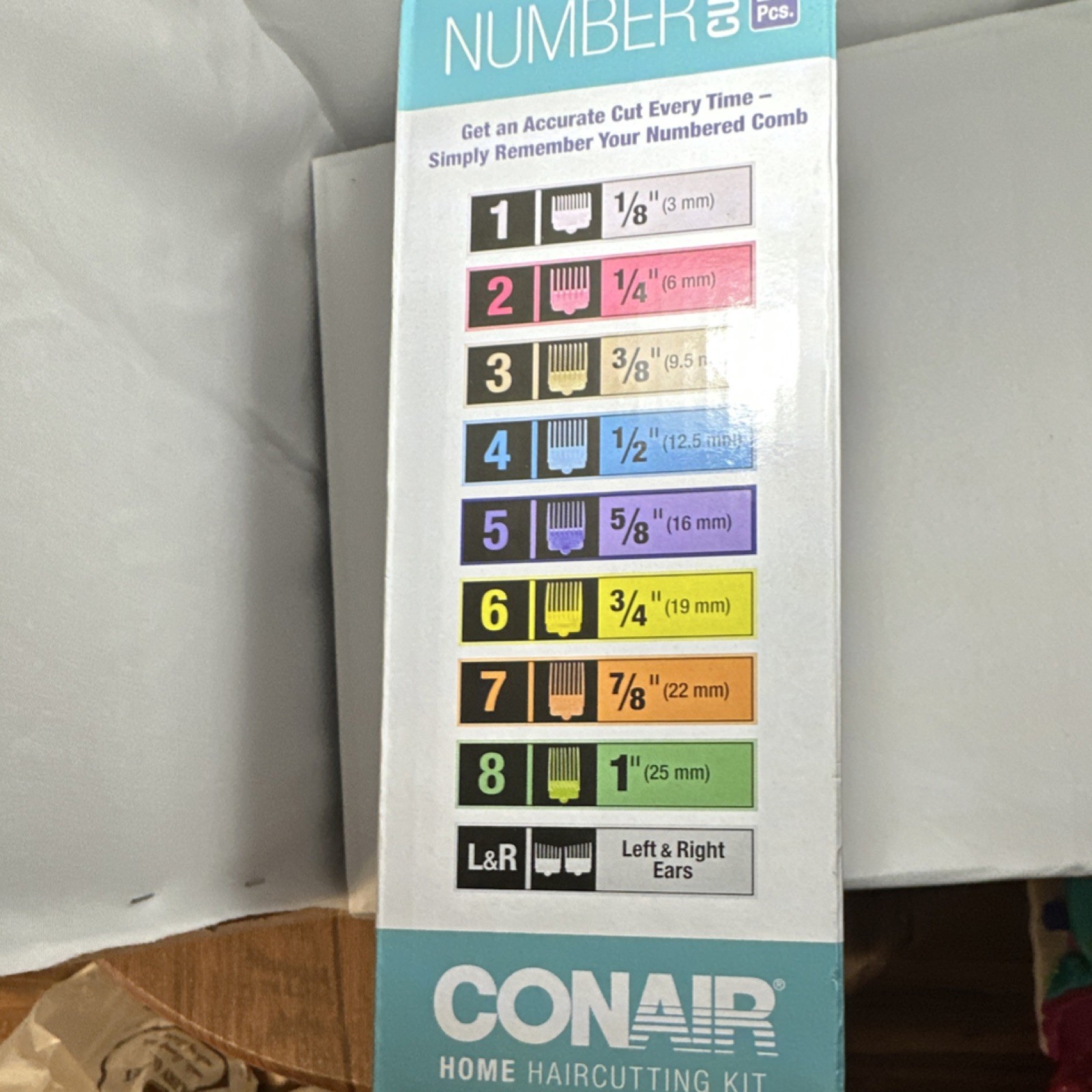 Conair HC408RN Number-Coded Haircutting Kit Silver/Black, Stainless Steel Blade…
