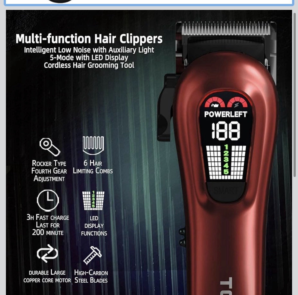 TCMKY Hair Clippers for Men Professional Clippers | Cordless&Corded Barber