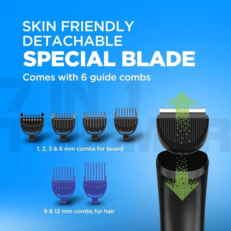 Havells Beard & Hair 7 in 1 Trimmer |2-in-1 Special Blade| Comes with 4 Beard