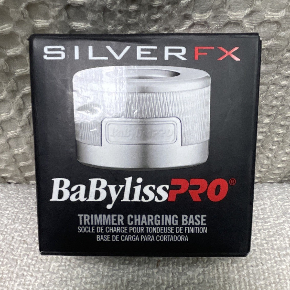 BaBylissPRO SilverFX Trimmer Charging Base/Stand, Silver (FX787BASE-S)