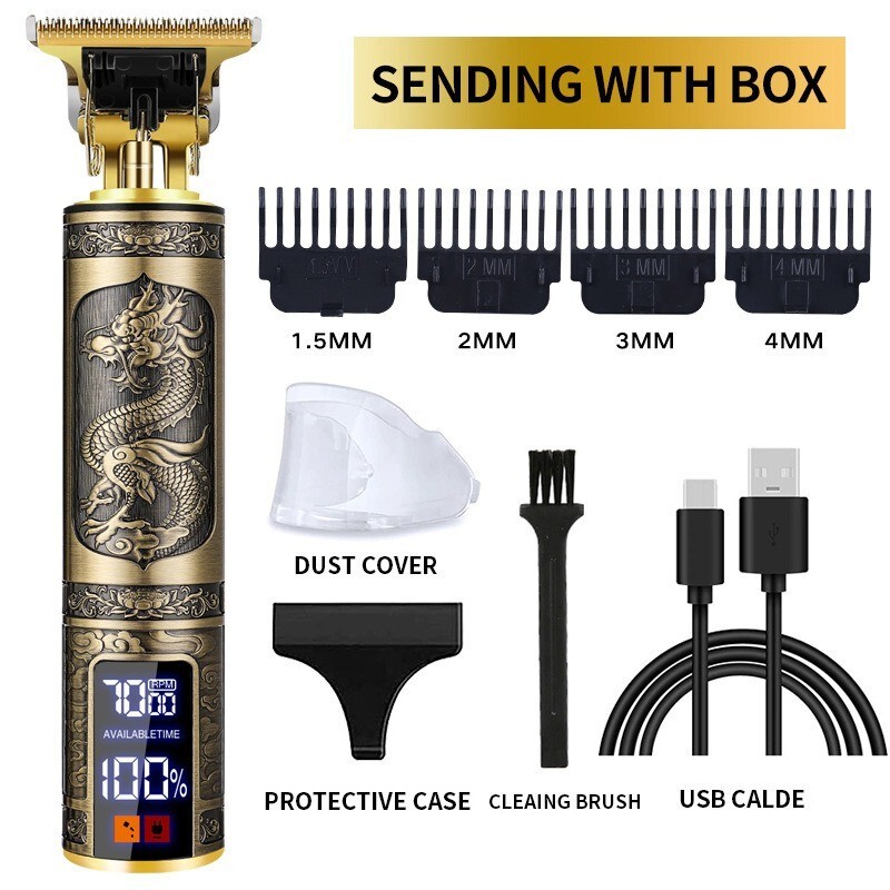 Men Portable Electric Hair Trimmer Cordless Clippers Beard Shaver Cutting LED