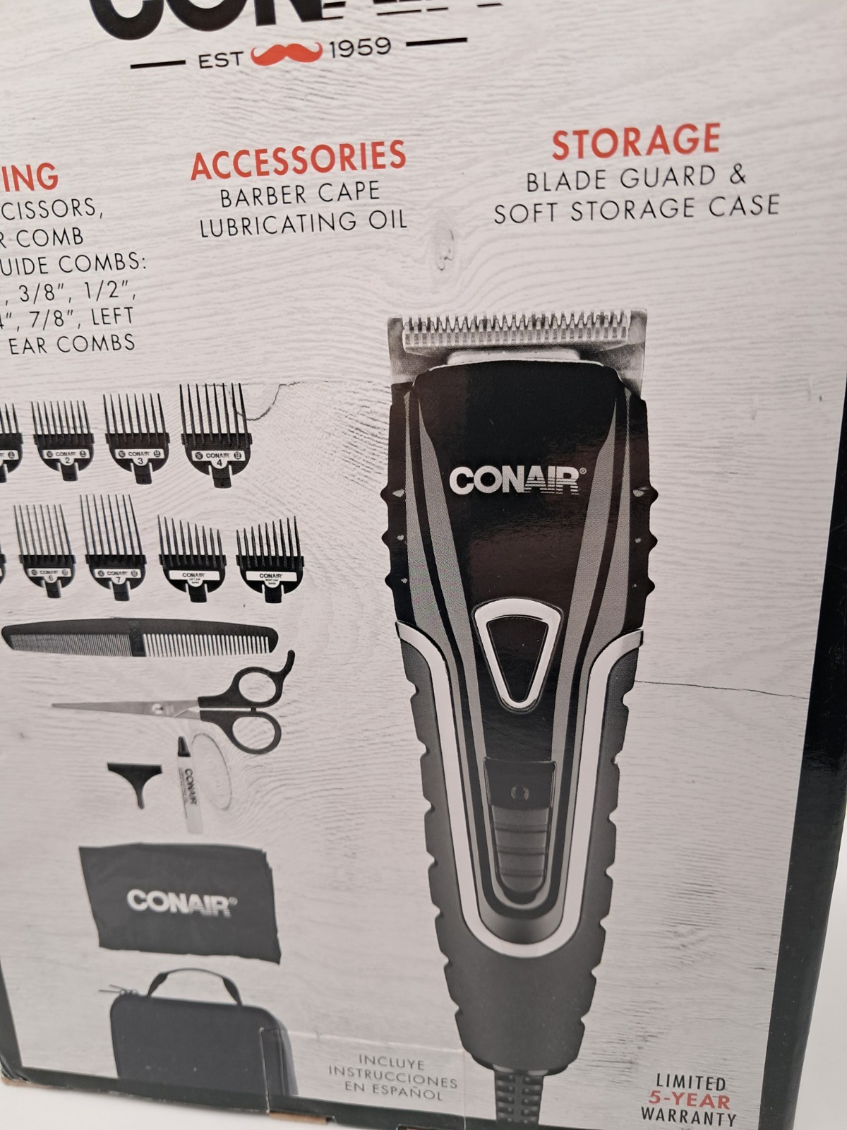 Conair Barbershop Series Haircutting Kit Non-Slip Grip Self-Sharpening Blades
