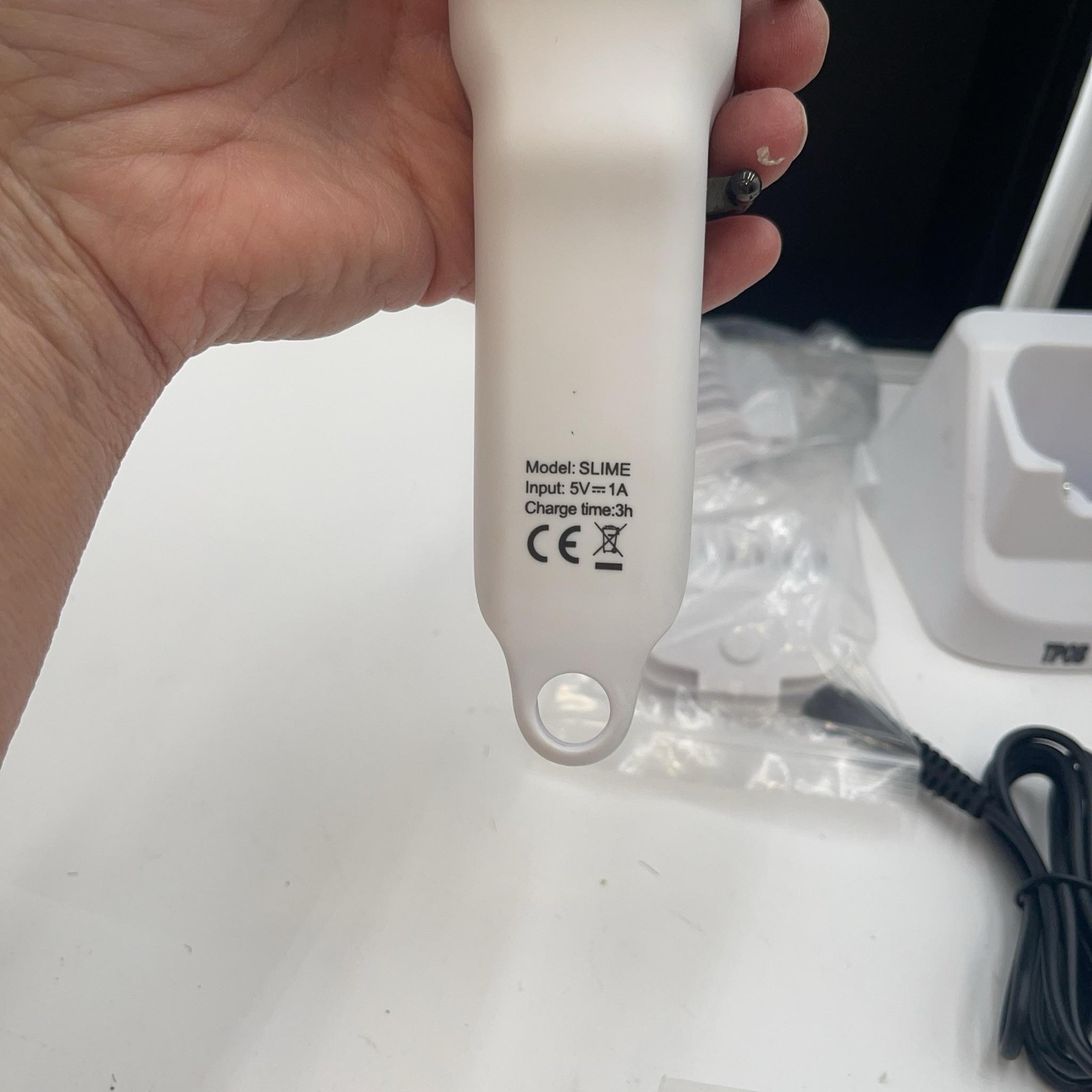 TPOB Slime Haircutting Kit White Cordless Rechargeable Clippers Trimmer Mens USB