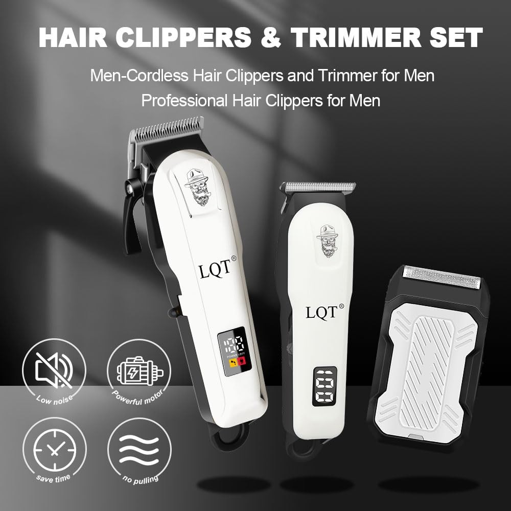 Juego de Cortadora de Pelo Profesional para Hombre Inalambrica de 3 Piezas