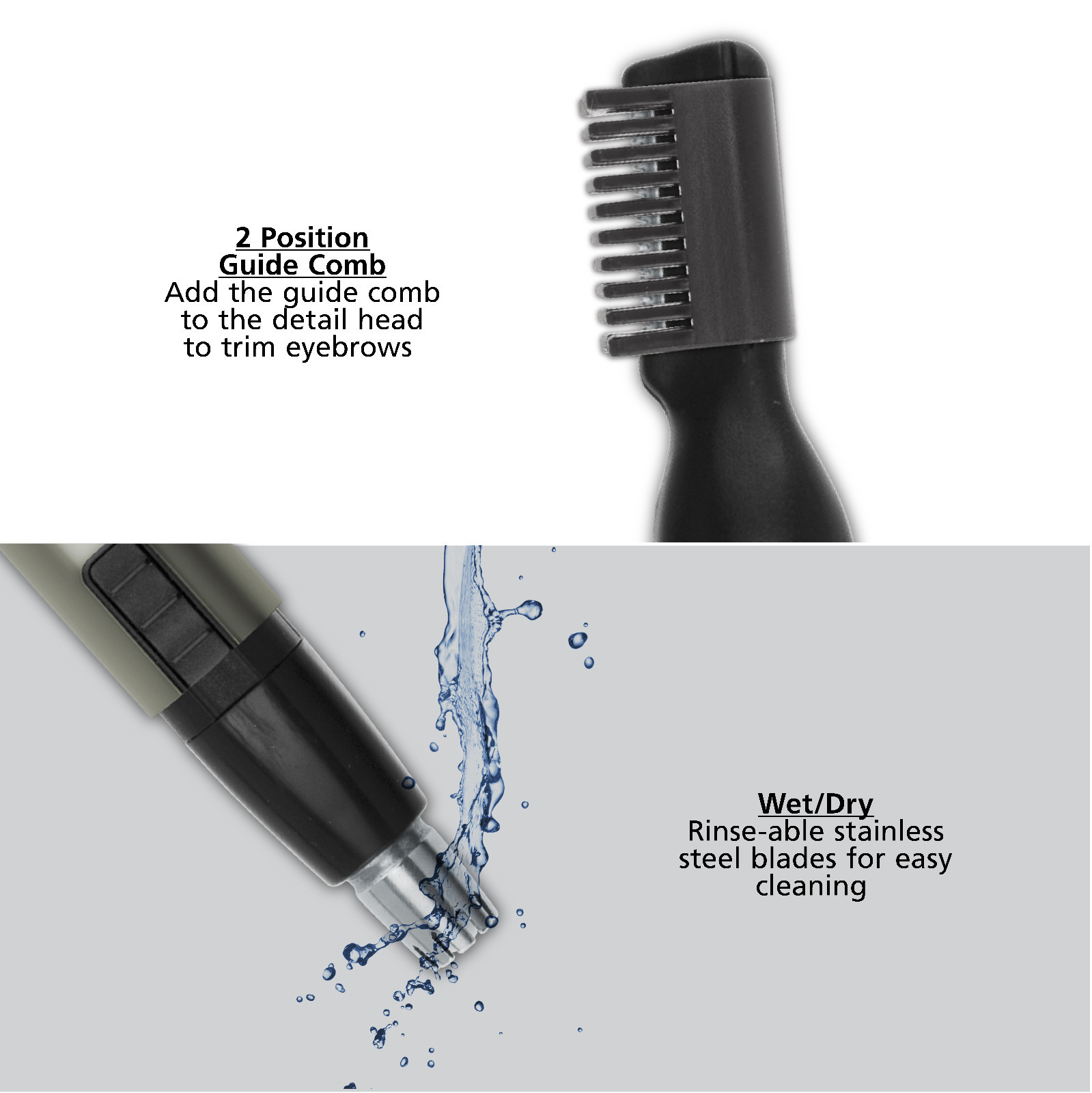 WAHL Micro GroomsMan Precision 2-in-1 NOSE EAR HAIR DETAILER AAA Lithium Power