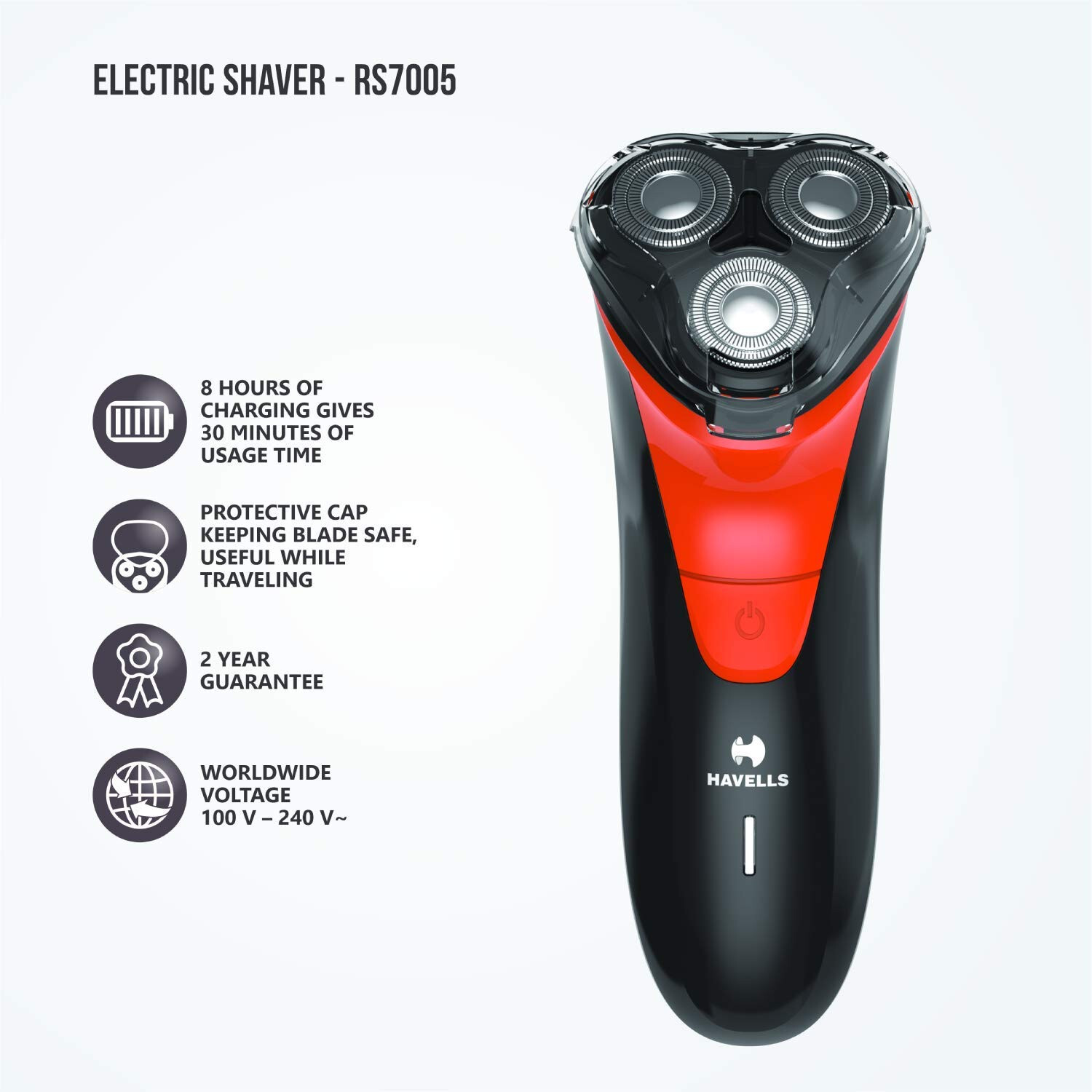 Havells RS7005-3 Pop-up Trimmerr -Black & Red,Alloy Steel,