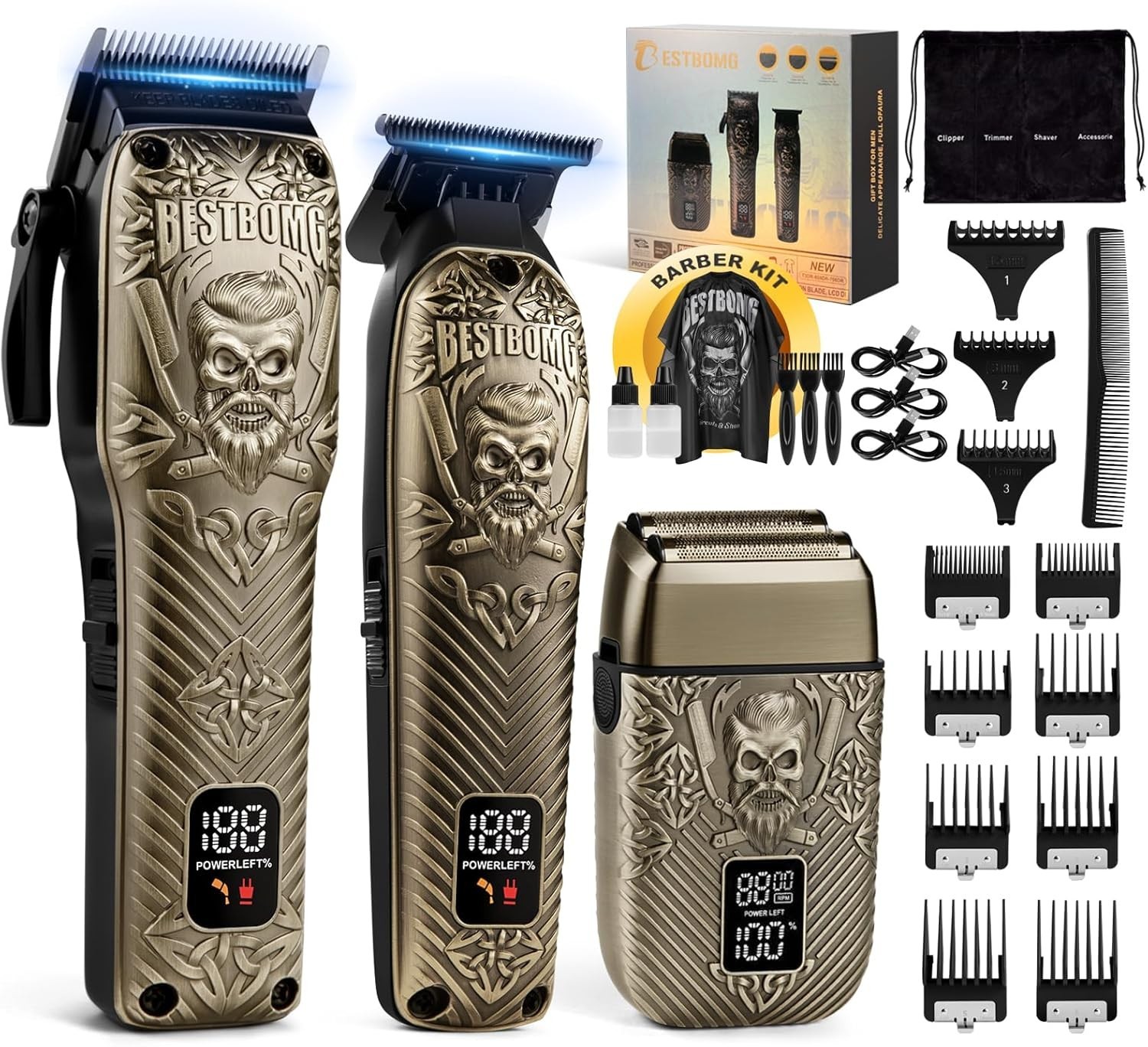 Hair Clippers Set for Men, Professional Hair Clippers, Beard Trimmer & Electric