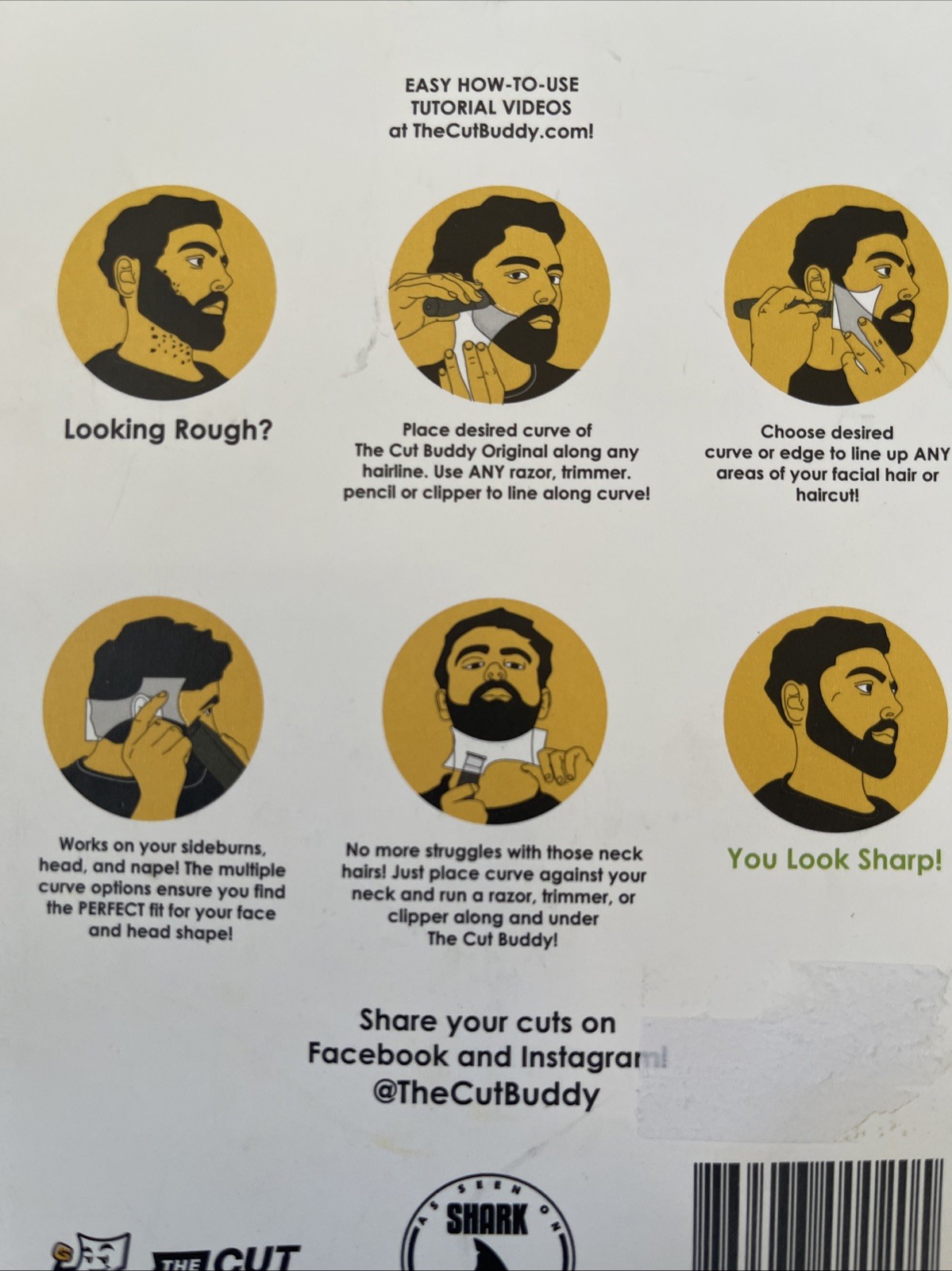 The Cut Buddy HAIRLINE & BEARD SHAPING GUIDE TOOL Tracer Pencil Haircut Template