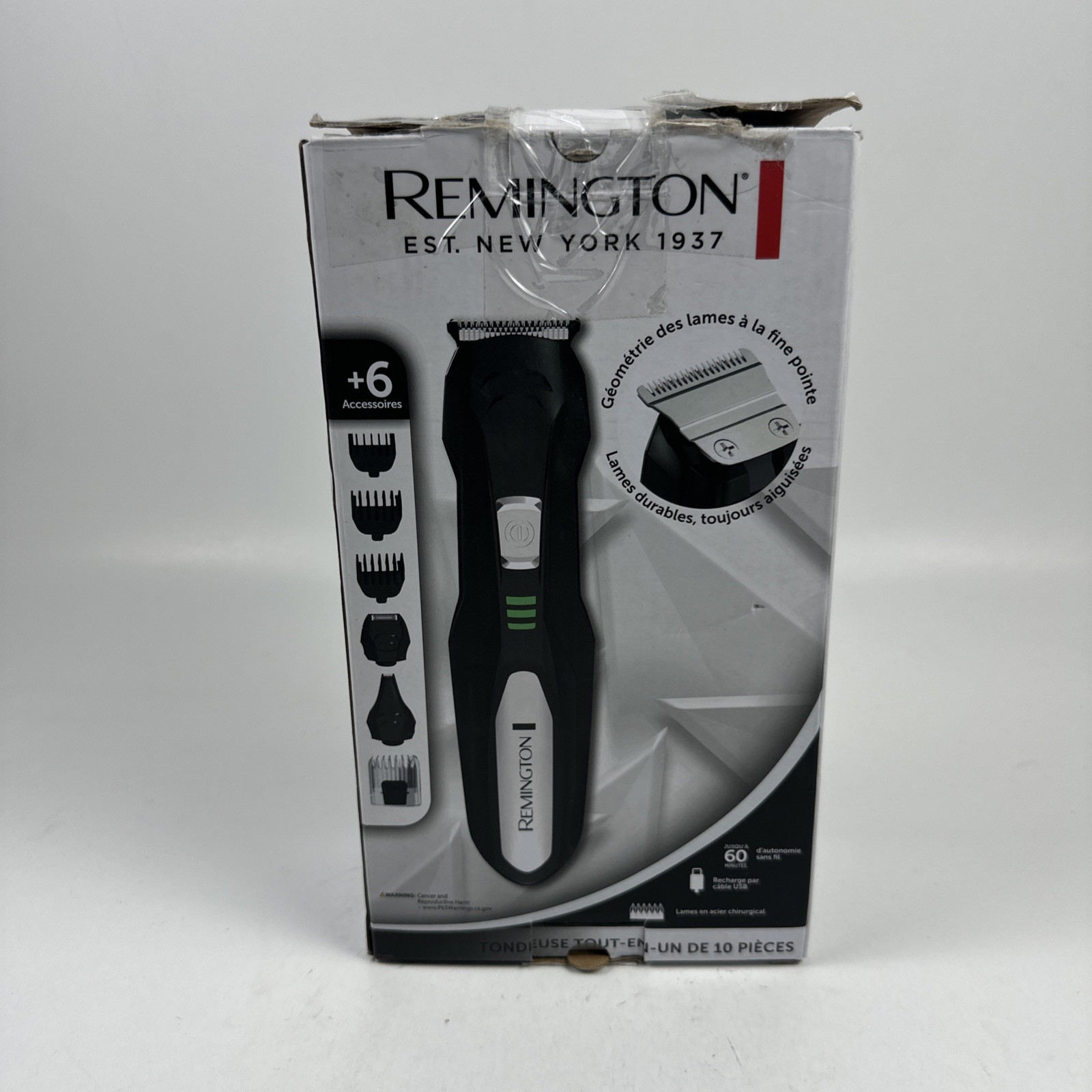 Remington All-in-One Grooming Kit, Lithium Powered, 8 Piece Set, Black
