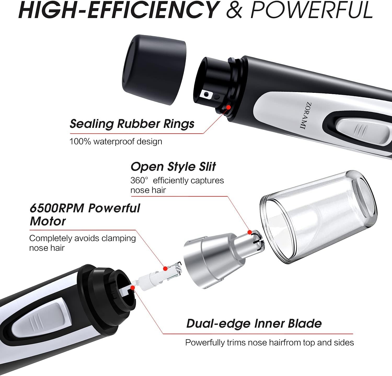 Ear Nose Hair Trimmer Clipper Battery Operated Professional Eyebrow Facial