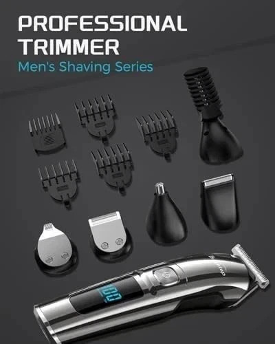 USA Stainless Steel Lithium Ion 2.0+ Beard Trimmer for Men, Electric Shaver