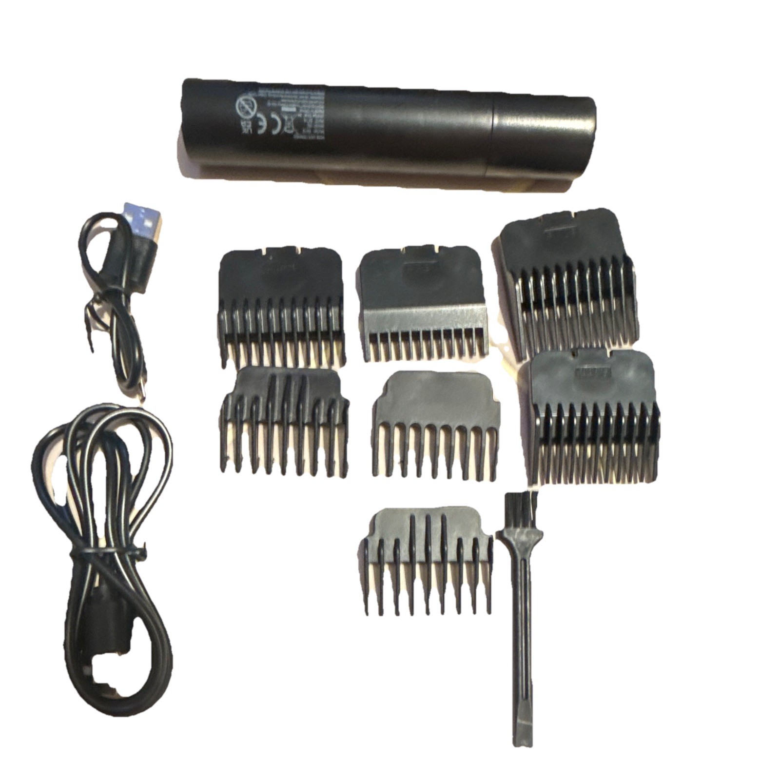 NurLux Rechargeable Cordless Haircutting Kit Head/Beard Black Guards #1-5