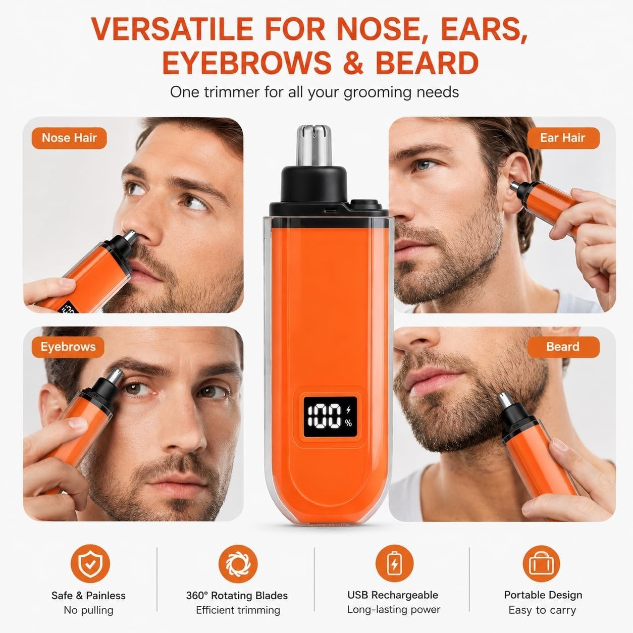 Electric Nose Hair Trimmer for Men Women, Rechargeable Mini Travel Trimmer fo…