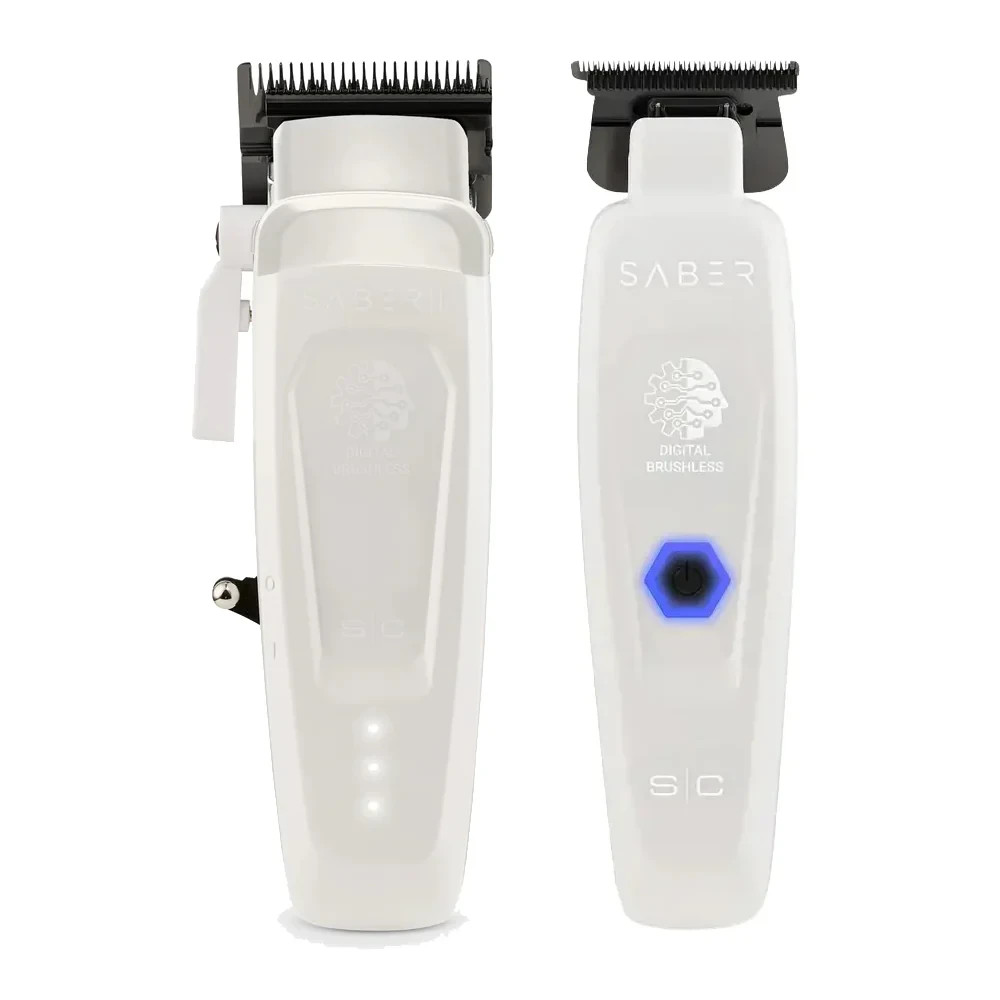 StyleCraft Saber II Clipper & Trimmer White Ghost Limited Edition Combo – NEW