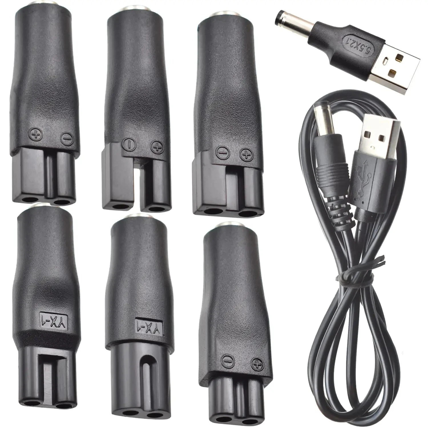 8 PCS Power Cord 5V USB Adapter for Hair Clippers,Beard trimmers Shavers