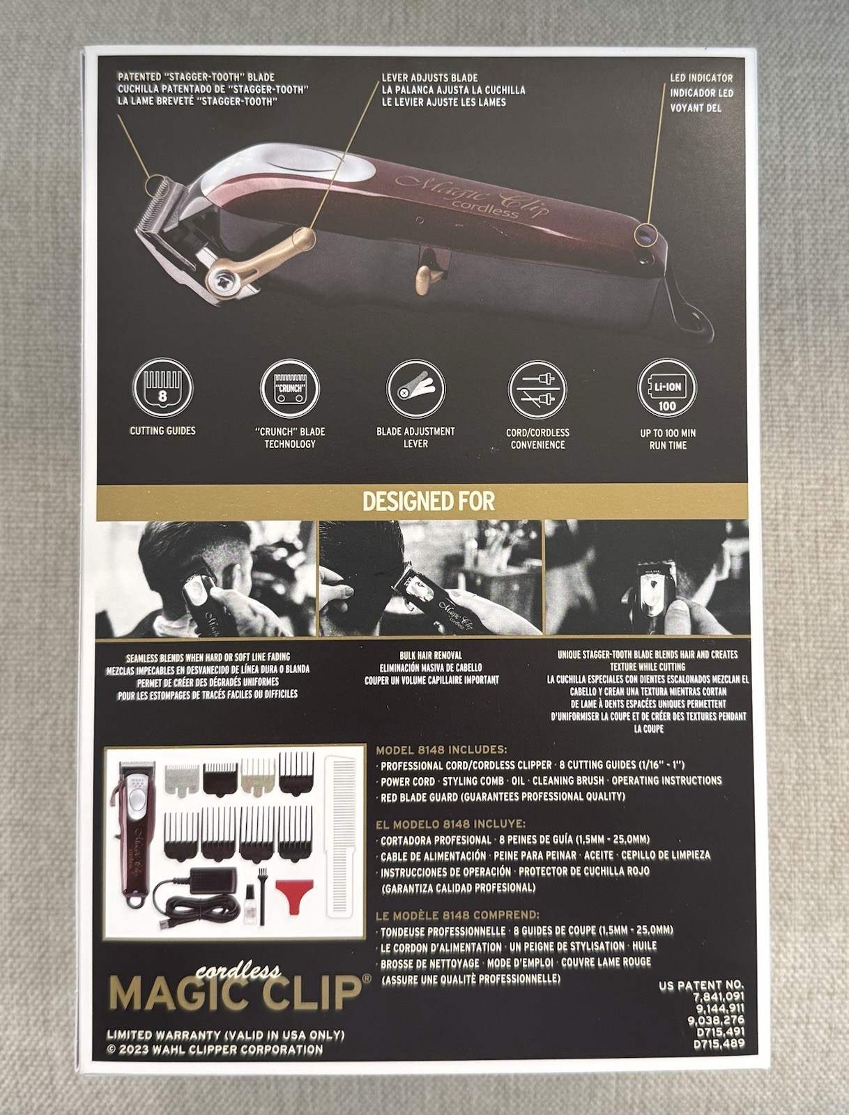 Wahl Professional 5-Star Cordless Magic Clip Hair Clipper 8148 FACTORY SEALED US