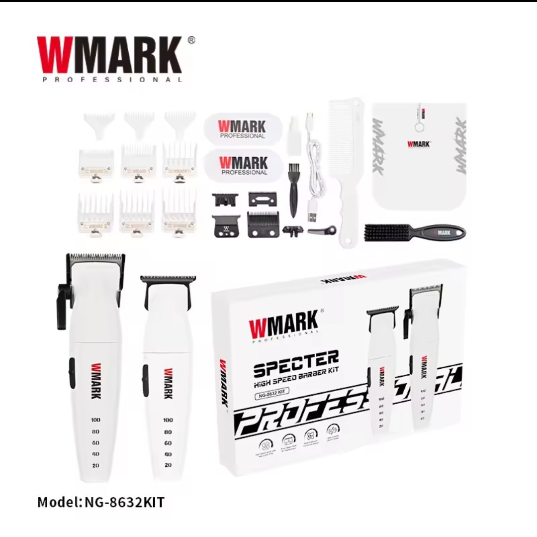WMARK NG-8632 Pro Cordless Clipper & Trimmer Kit 9000 RPM Barber Set