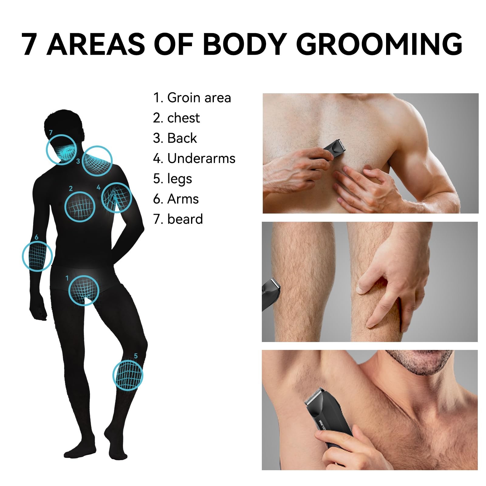 Manscape Body Hair Trimmer for Men, IPX7 Waterproof Pubic & Groin Hair Trimme…