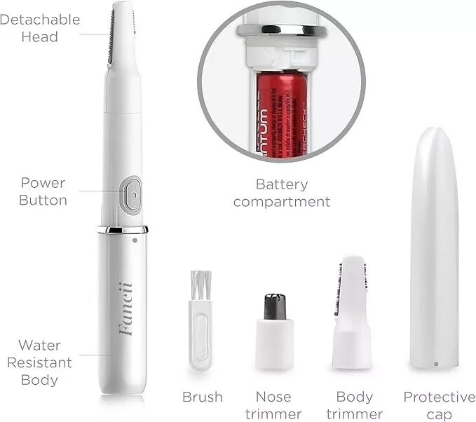 2 in 1 Rechargeable Eyebrow Ear Nose Beard Trimmer Set Hair Clipper Shaver USB