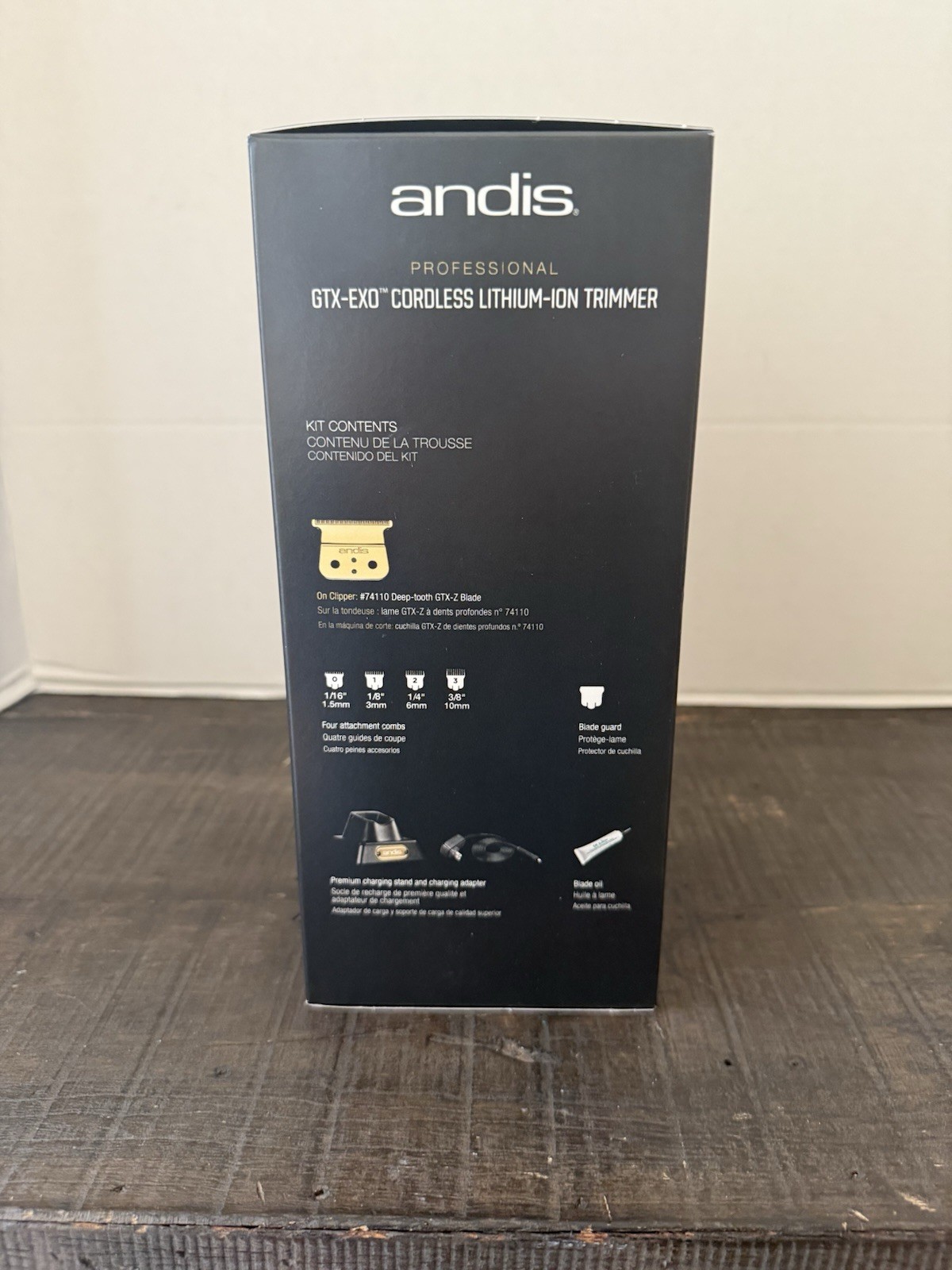 Andis Professional 74100 GTX-EXO Cordless Trimmer Lithium-On Black/Gold