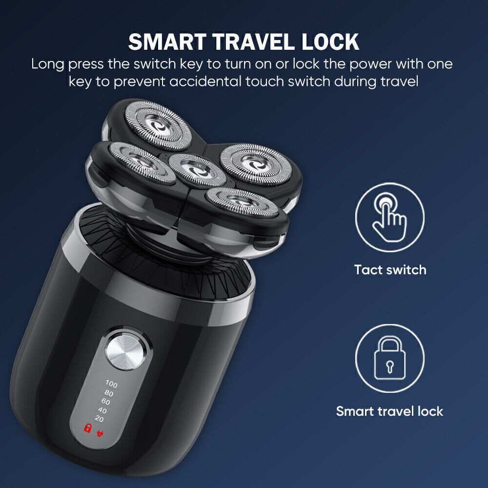 Men Rotary Electric Shaver 5D Bald Head Hair Beard Trimmer Razor Rechargeable