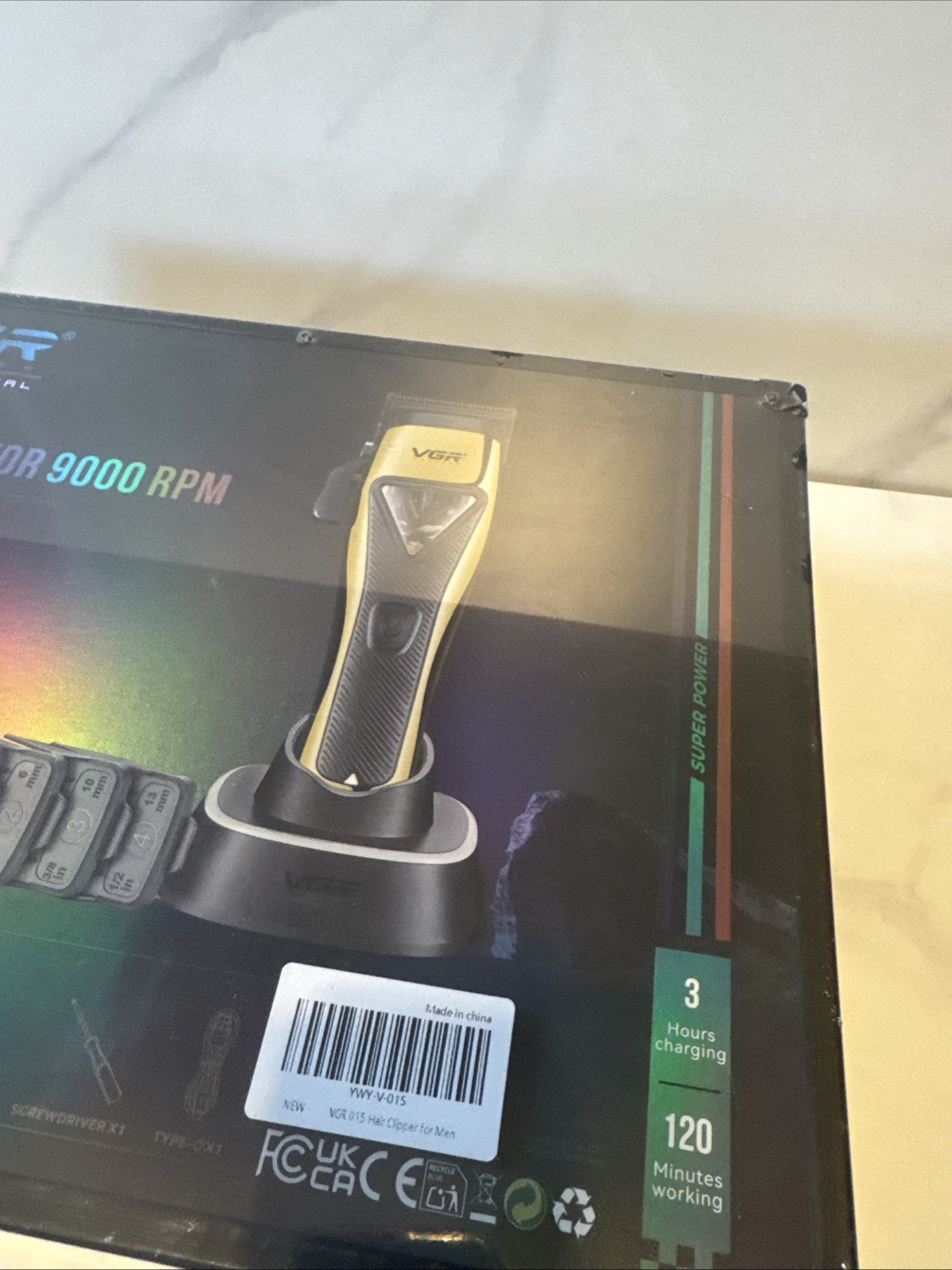 VGR Voyager 015 Professional Cordless Hair Clippers 9000 RPM Vector Motor Metal