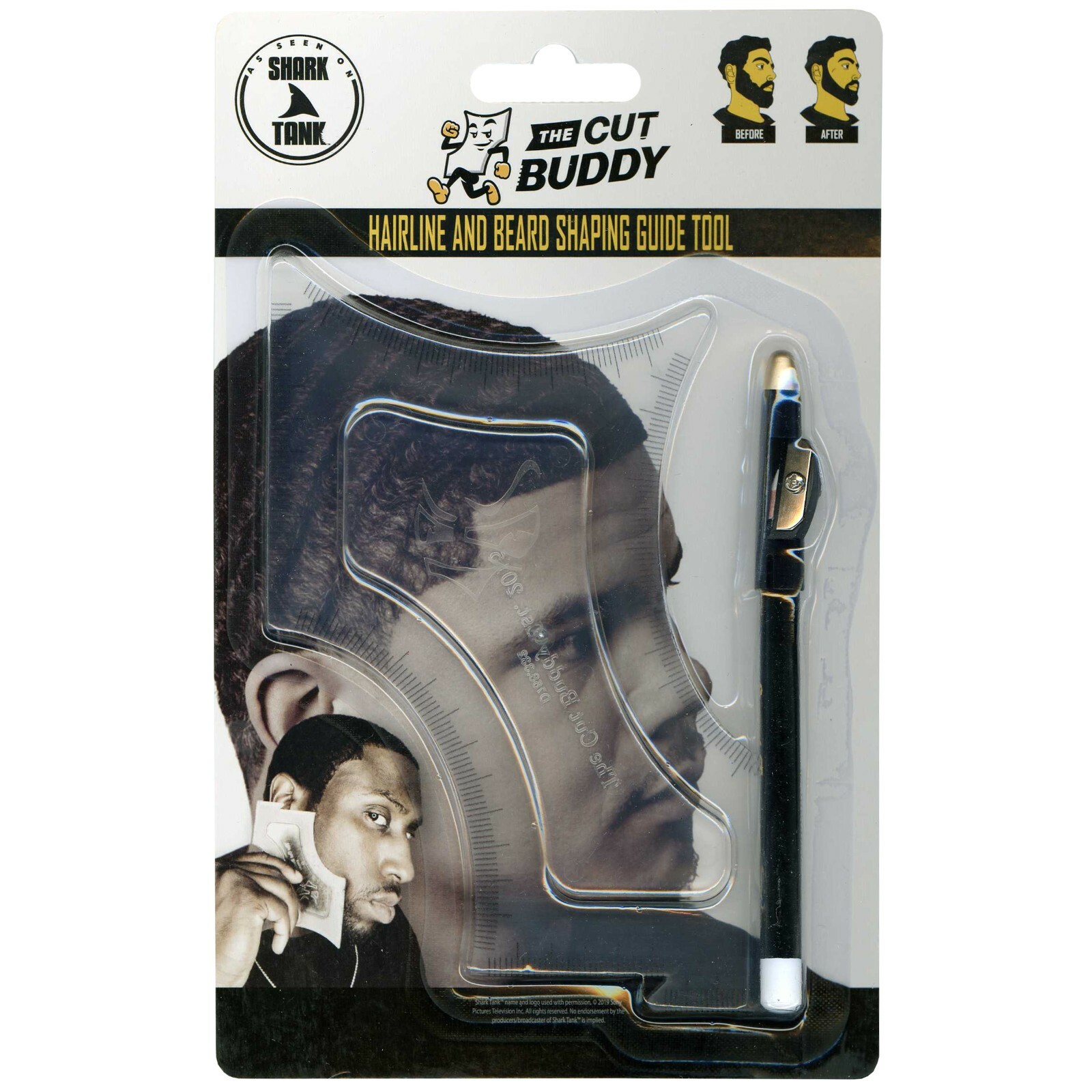 The Cut Buddy HAIRLINE & BEARD SHAPING GUIDE TOOL Tracer Pencil Haircut Template