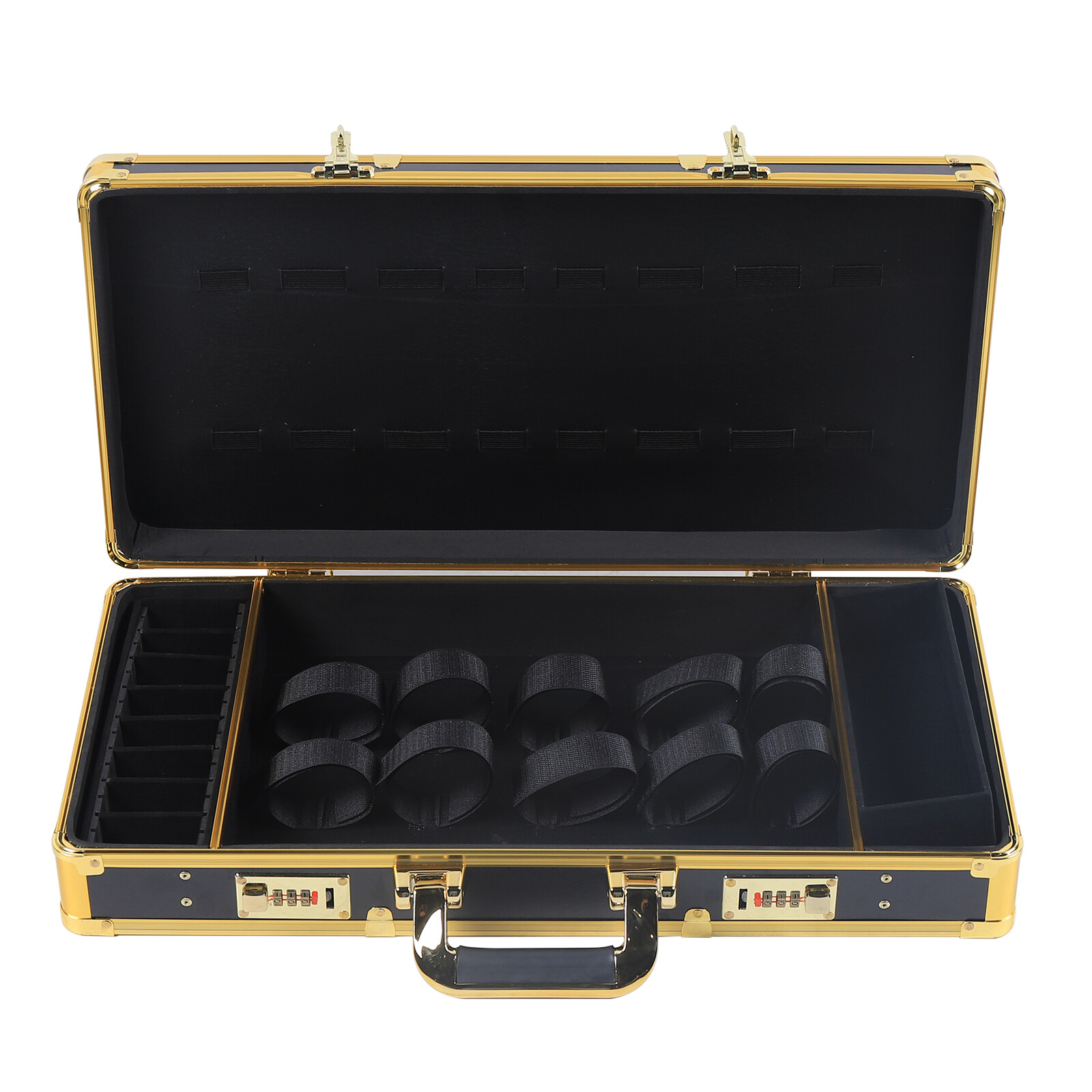 Large Barber Carrying Case for Clippers, Trimmers & Tools Black Gold Lock