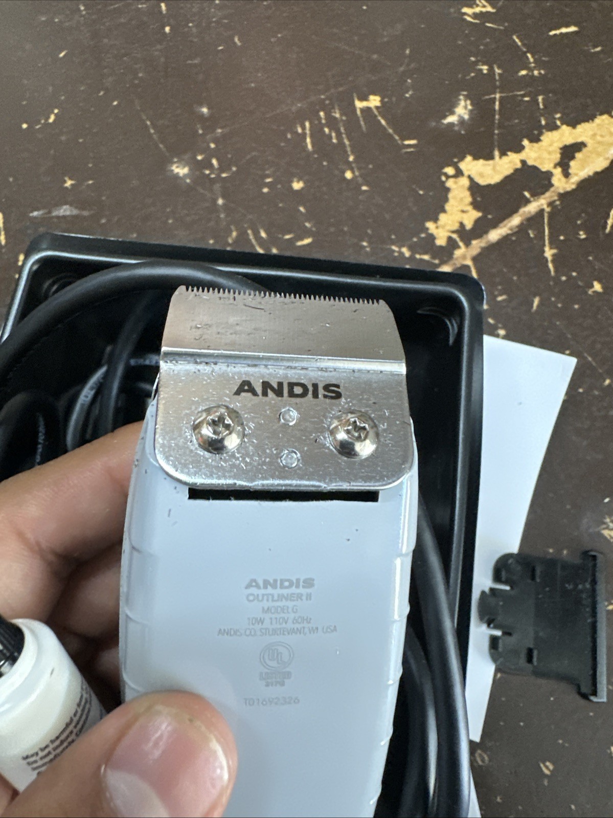 Andis 04685 Professional Outliner II Square Blade Beard Trimmer, Grey, Corded