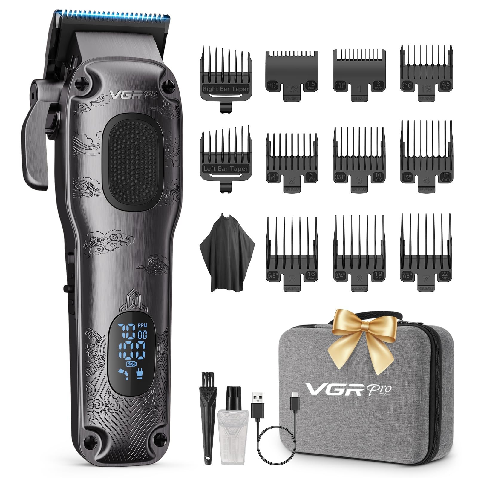 VGRPRO Hair Clippers for Men Professional, Cordless & Corded Barber Clipper