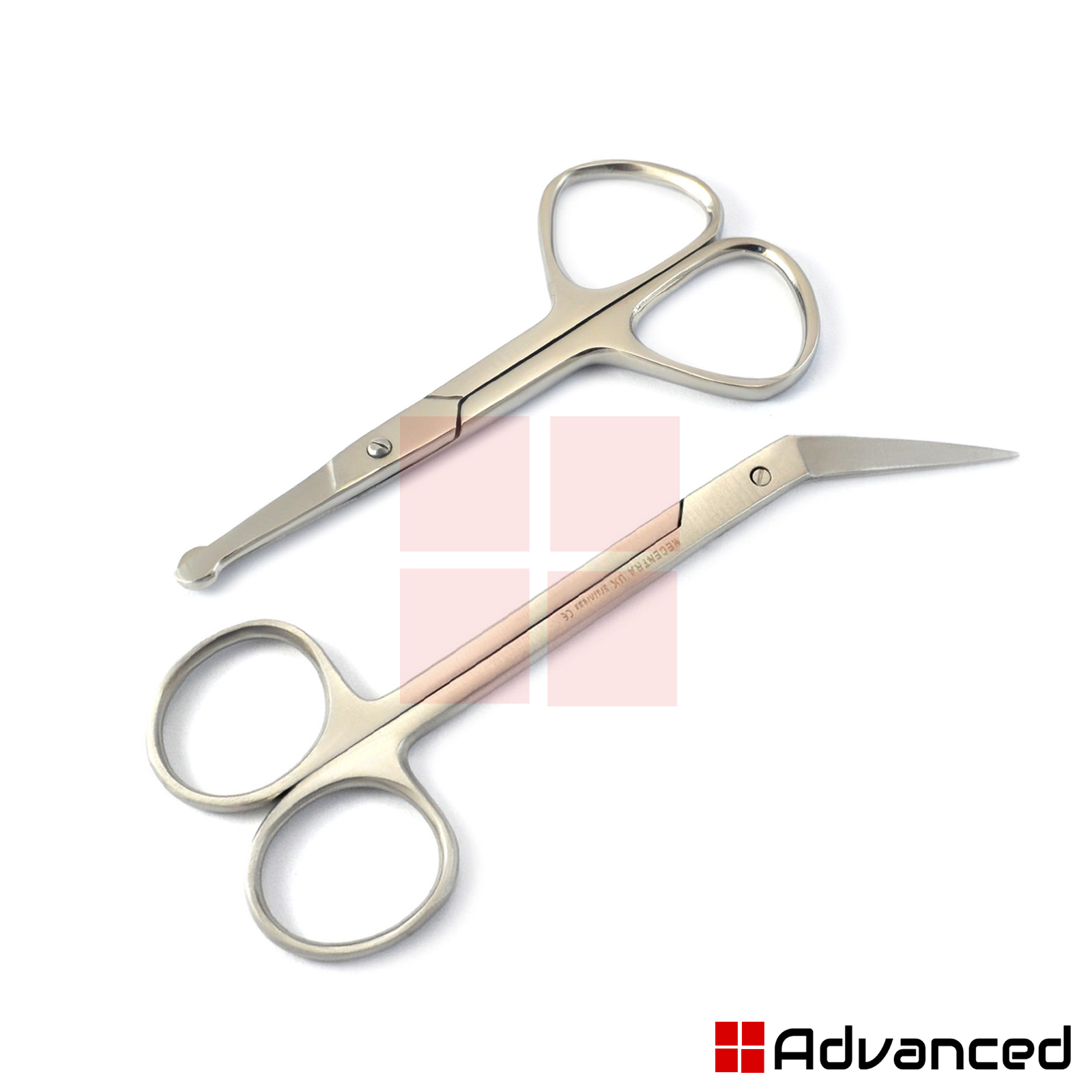 2Pcs Beauty Nose Hair Removing Scissors Chiropody Long Reach Toe Nail Scissors