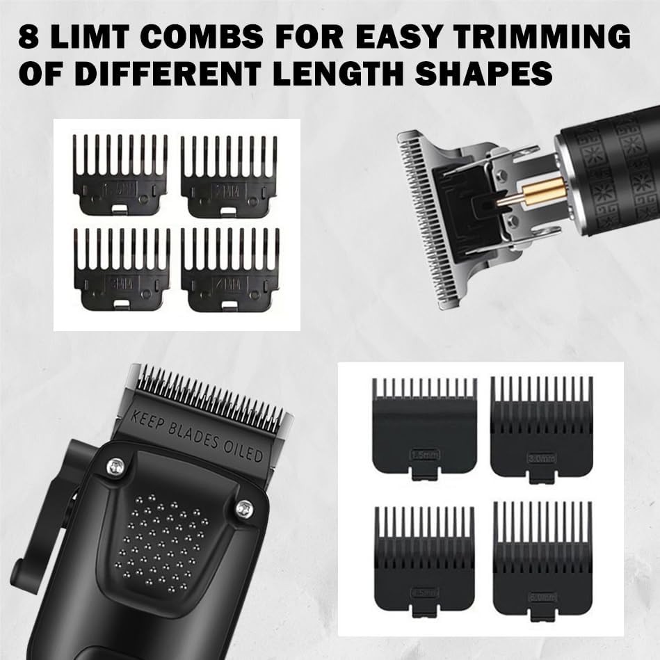 Men’s 3-in-1 Hair Clipper Kit: Trimmer, Shaver, LCD, USB Charge