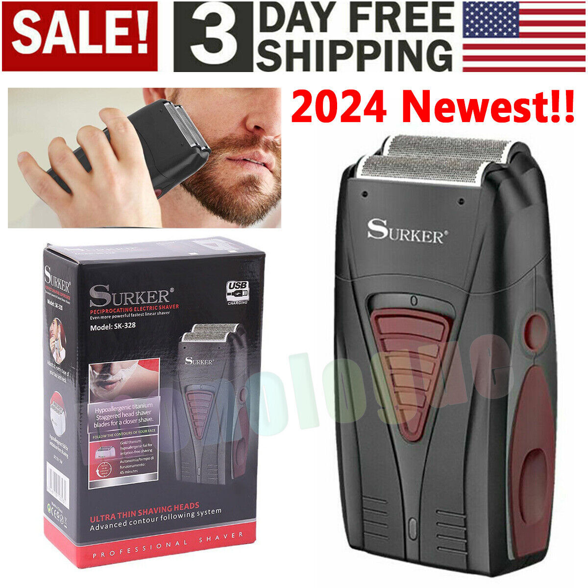 KEMEI 2024 Electric Shaver Trimmer Razor Rechargeable Hair Beard Shaving Machine