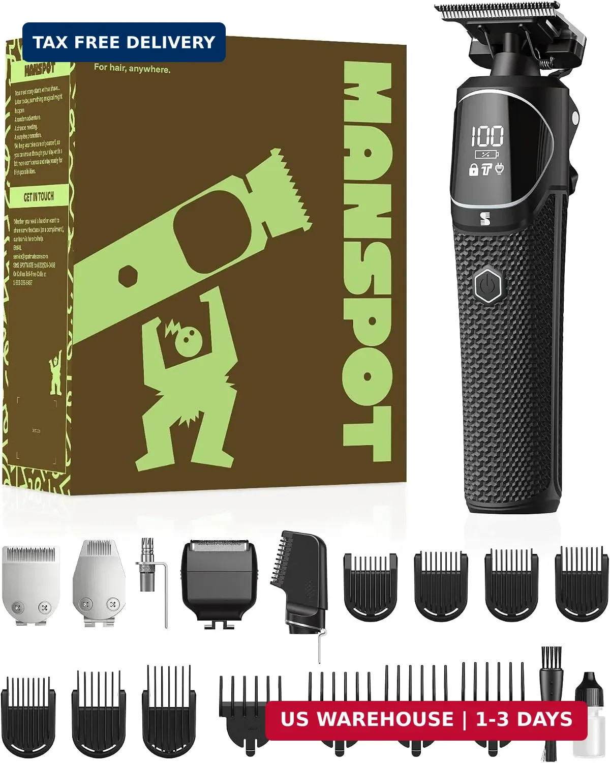 All-in-One Beard Trimmer for Men, Electric Shaver & Grooming Kit | 6 Precision H