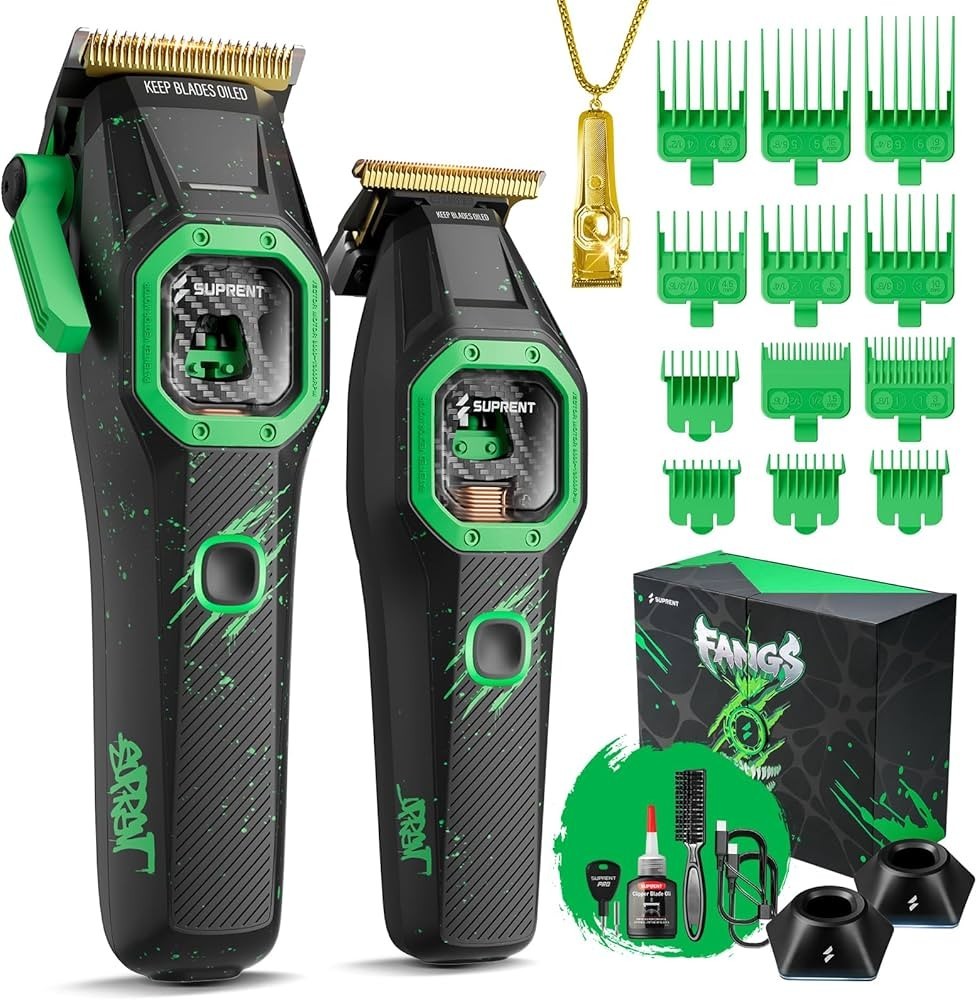 ‼️SUPRENT Fangs HC976 Clipper & Trimmer Set, Adjustable Speed, Charging Stand .